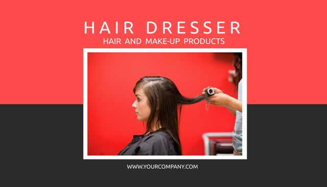 Hair Salon Promotional Banner with Professional Stylist and Happy Client - Download Free Stock Templates Pikwizard.com