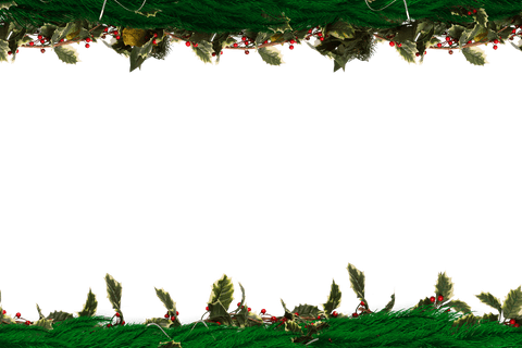 Transparent Holiday Garland with Fir Branches and Red Berries - Download Free Stock Videos Pikwizard.com