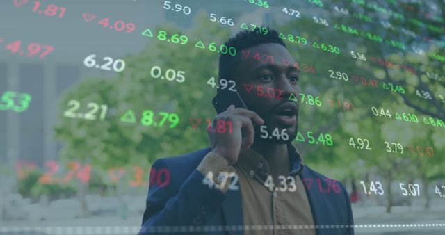 Businessman Monitoring Stock Market Trends on Smartphone Outdoors - Download Free Stock Images Pikwizard.com