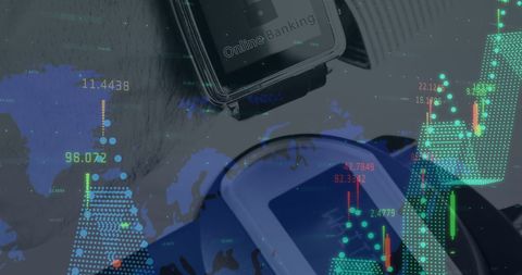 Digital Financial Data Overlay on Electronic Payment System - Download Free Stock Images Pikwizard.com