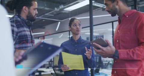 Business Team Discussing Innovative Ideas in Modern Office