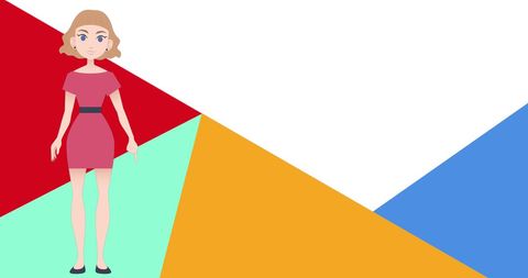 Colorful Abstract Design with Animated Woman Speaking - Download Free Stock Images Pikwizard.com