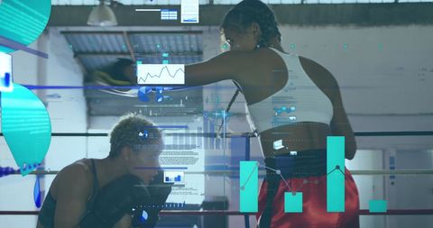 Digitally enhanced boxing data interface in gym