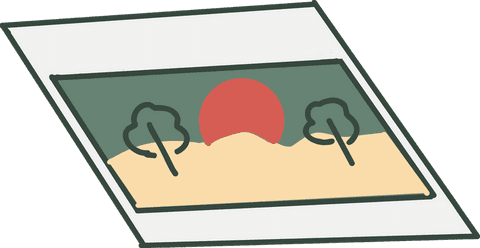 minimalist sunset with trees and red sun on transparent background - Download Free Stock Videos Pikwizard.com