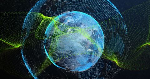Global Connectivity Concept with Digital Waves and Dots - Download Free Stock Images Pikwizard.com