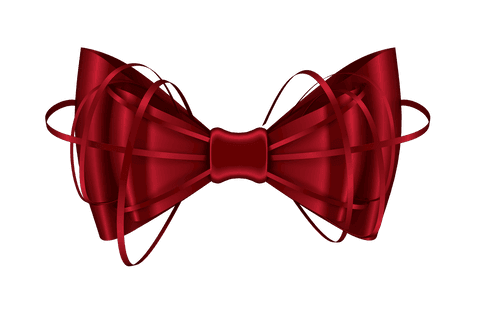 Elegant red bow with transparent background png