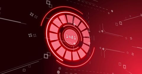 Futuristic Digital Interface with Red Tech Radar Display - Download Free Stock Images Pikwizard.com