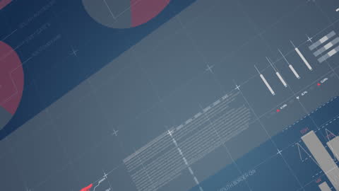 Abstract Digital Interface Featuring Graph Elements on Blue Background