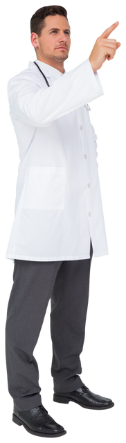 Caucasian Male Doctor Pointing Gesture on Transparent Background - Download Free Stock Videos Pikwizard.com