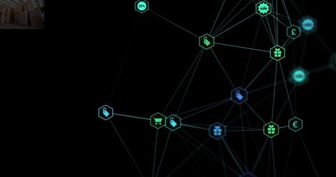 futuristic global network with digital icons - Download Free Stock Images Pikwizard.com
