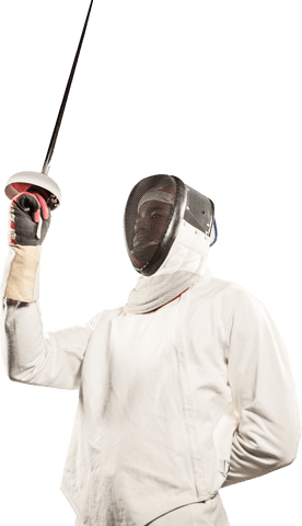 african american male fencer holding sword on transparent background - Download Free Stock Videos Pikwizard.com