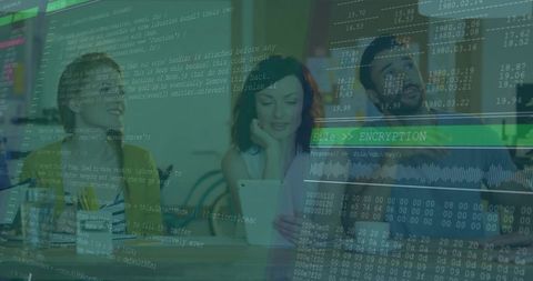 Collaborative Tech Discussion in Casual Cafe Setting