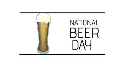 National beer day celebration graphic with pint illustration