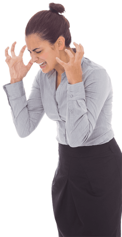 Stressed Businesswoman Screaming Transparently Isolated