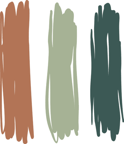 Earth-tone swatch trio on transparent background for creative design