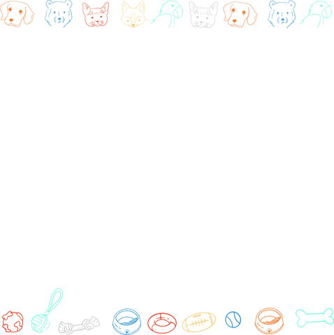 transparent pet line art border with copy space - Download Free Stock Videos Pikwizard.com