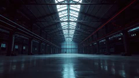 Exploring Vast Empty Industrial Warehouse with Skylights