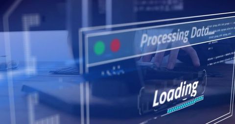 Digital Data Processing in Business Setting with Global Interface - Download Free Stock Images Pikwizard.com