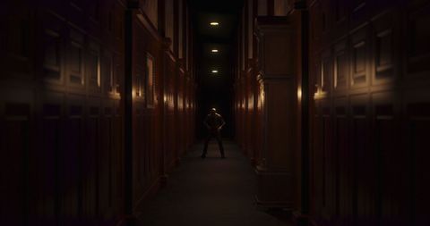 Eerie Human-Like Creature in Dark Hallway - Download Free Stock Images Pikwizard.com