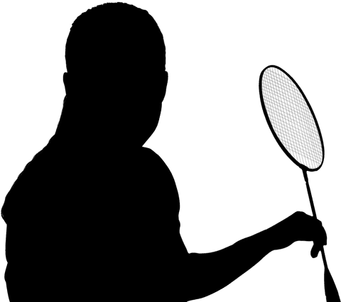 Silhouette of woman in active pose on transparent background