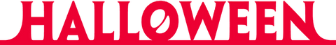 Bold red gothic stylized halloween vector text transparent