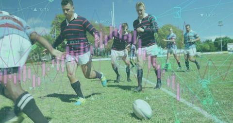 Dynamic Rugby Players with Digital Financial Data Overlay