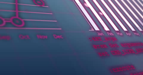 Infographic Chart and Data Software Interface on Blue Background