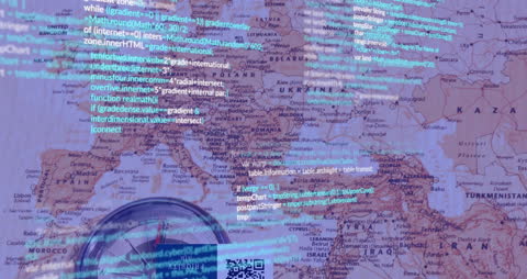 Global Data Processing Over World Map with Digital Elements
