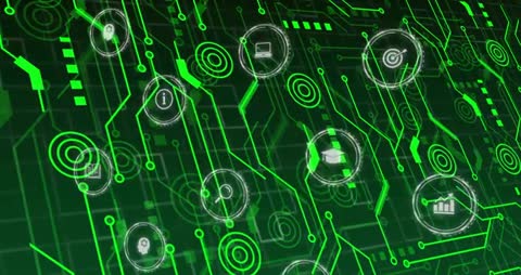 Digital Circuit Animation Showcasing Flow of Connectivity