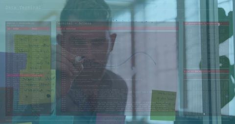 Caucasian Businessman Analyzing Data on Digital Interface - Download Free Stock Images Pikwizard.com