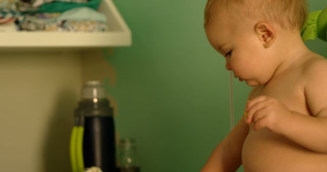 Cute Toddler with Runny Nose in Cozy Home Environment - Download Free Stock Images Pikwizard.com