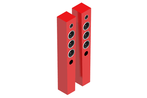 red dual loudspeakers with transparent background - Download Free Stock Videos Pikwizard.com