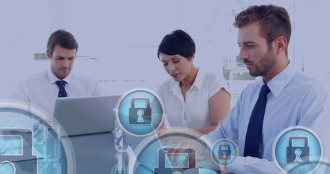 Data Security and Team Collaboration in Modern Office - Download Free Stock Images Pikwizard.com