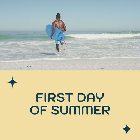 Excited Surfer Gearing up on First Day of Summer