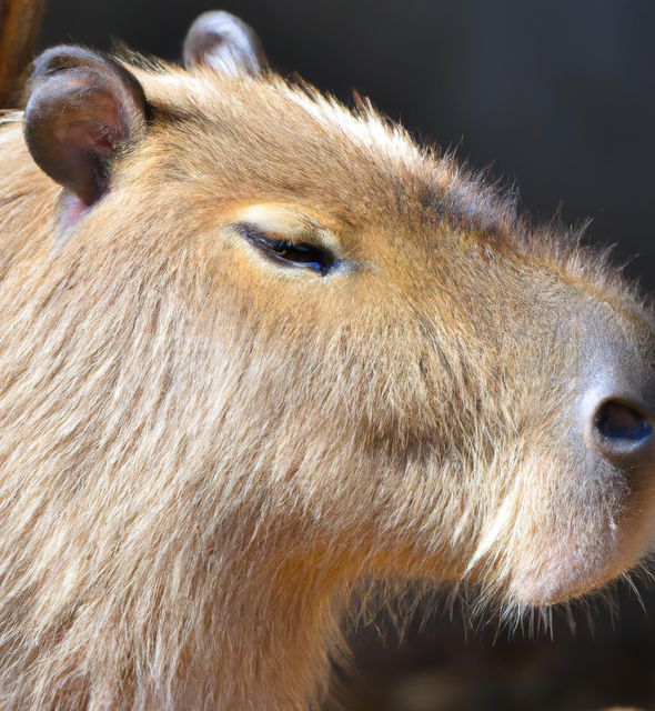 Close up of capybara over gray background created using generative ai technology. Animal and nature concept, digitally generated image.