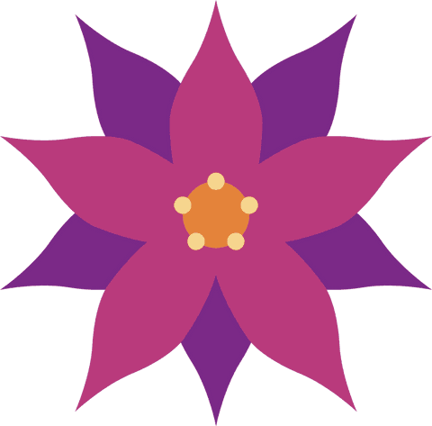 vibrant floral icon with magenta and purple petals on transparent background - Download Free Stock Videos Pikwizard.com