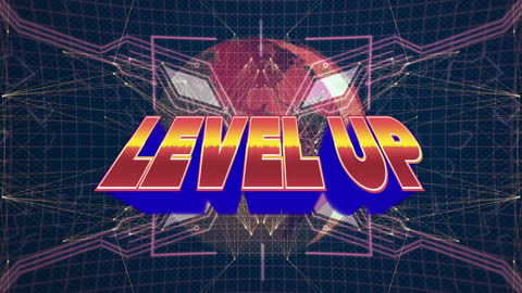 Level Up Gamer Concept with Digital Globe and Connections