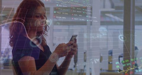 Caucasian Businesswoman Analyzing Financial Data with Smartphone - Download Free Stock Images Pikwizard.com
