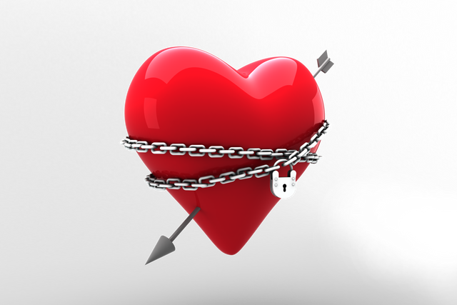 Red Heart Decorated with Arrow, Lock and Chain on Transparent Background - Download Free Stock Videos Pikwizard.com