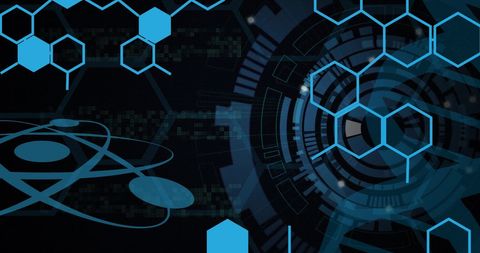 Futuristic Science Data Processing with Hexagonal Interface - Download Free Stock Images Pikwizard.com