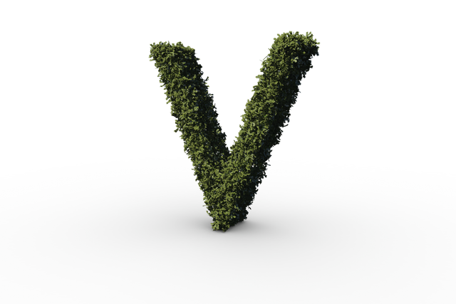 Transparent Letter V Made of Green Leaves with Shadow - Download Free Stock Videos Pikwizard.com