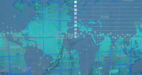 Digital Network Connections on Abstract World Map