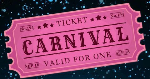 Elegant pink carnival ticket for festive event invitation