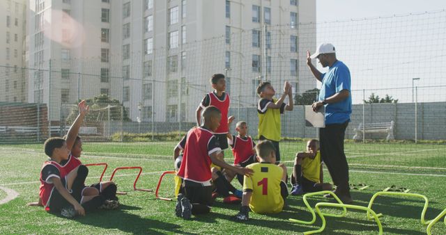 Youth Soccer Team Coaching and Training on Sunny Day - Download Free Stock Images Pikwizard.com