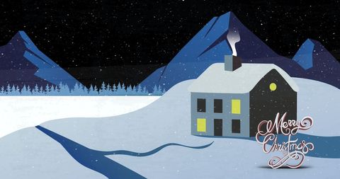 Christmas Winter Wonderland with Cozy Snowy Cottage - Download Free Stock Images Pikwizard.com