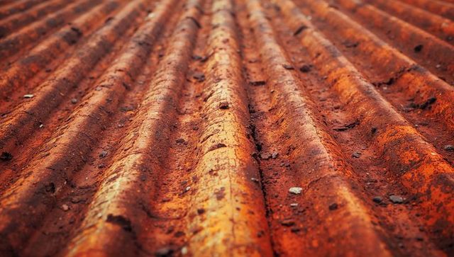 Rusted Corrugated Metal Roofing with Natural Texture