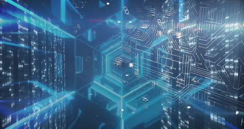 Futuristic Digital Abstract Background with Hexagonal Patterns