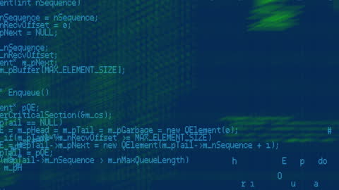 Digital Code Animation on Navy Background