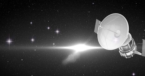 Satellite Orbiting Amongst Bright Stars in Deep Space