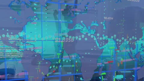 Animated World Map with Financial Data Display